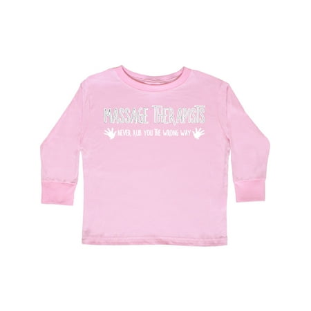 

Inktastic Massage Therapists Hands Rub White Text Gift Toddler Boy or Toddler Girl Long Sleeve T-Shirt