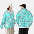 thumbnail image 3 of Rocae Seashell And Starfish Print Breathable Sun Protection Hoodie Quick-Dry Lightweight Long Sleeve Hoodie Unisex Running Sports Shirt Large, 3 of 9