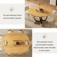 thumbnail image 3 of Einhomn 59”Extendable Round Dining Table for 4-8 ,Dining Room Table with X-Shaped Heavy Duty Metal Base,Thickened MDF Board,Modern Kitchen Dining Table,Space Saving,Oak, 3 of 8
