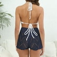 thumbnail image 6 of Hfyihgf Womens Crochet Cover Up Shorts Sheer Hollow Out High Waist Knit Bathing Suit Bikini Swimsuit Bottoms Coverup Pants(Navy,L), 6 of 7