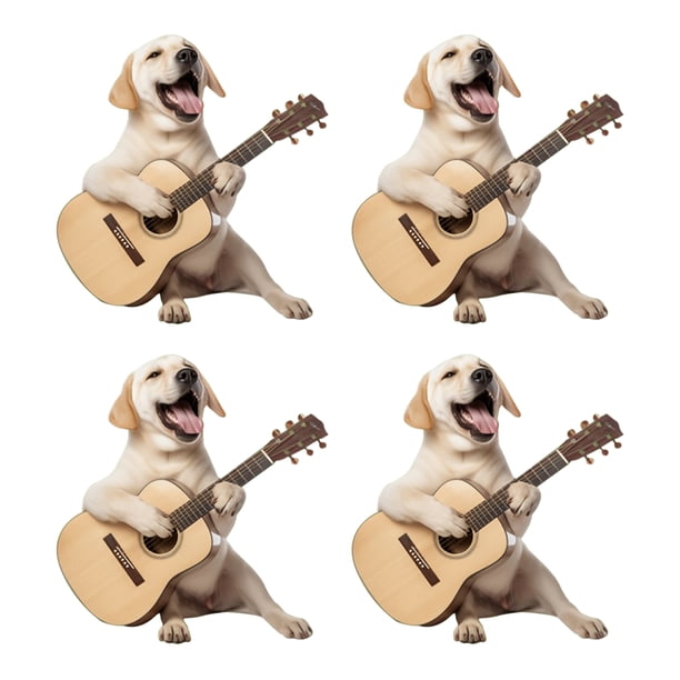 Ambientador con forma de guitarra y perro para ventilación de coche, decoración 2D para el salpicadero para amantes de los perros, regalo novedoso fácil de colocar para el interior del coche.