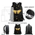 thumbnail image 6 of Uourmeti Butterfly and Moon Pattern Daypack, Large Capacity School Bag 17 Inchs Smooth Zipper Polyester Backpack for Travel Tourism, 6 of 6
