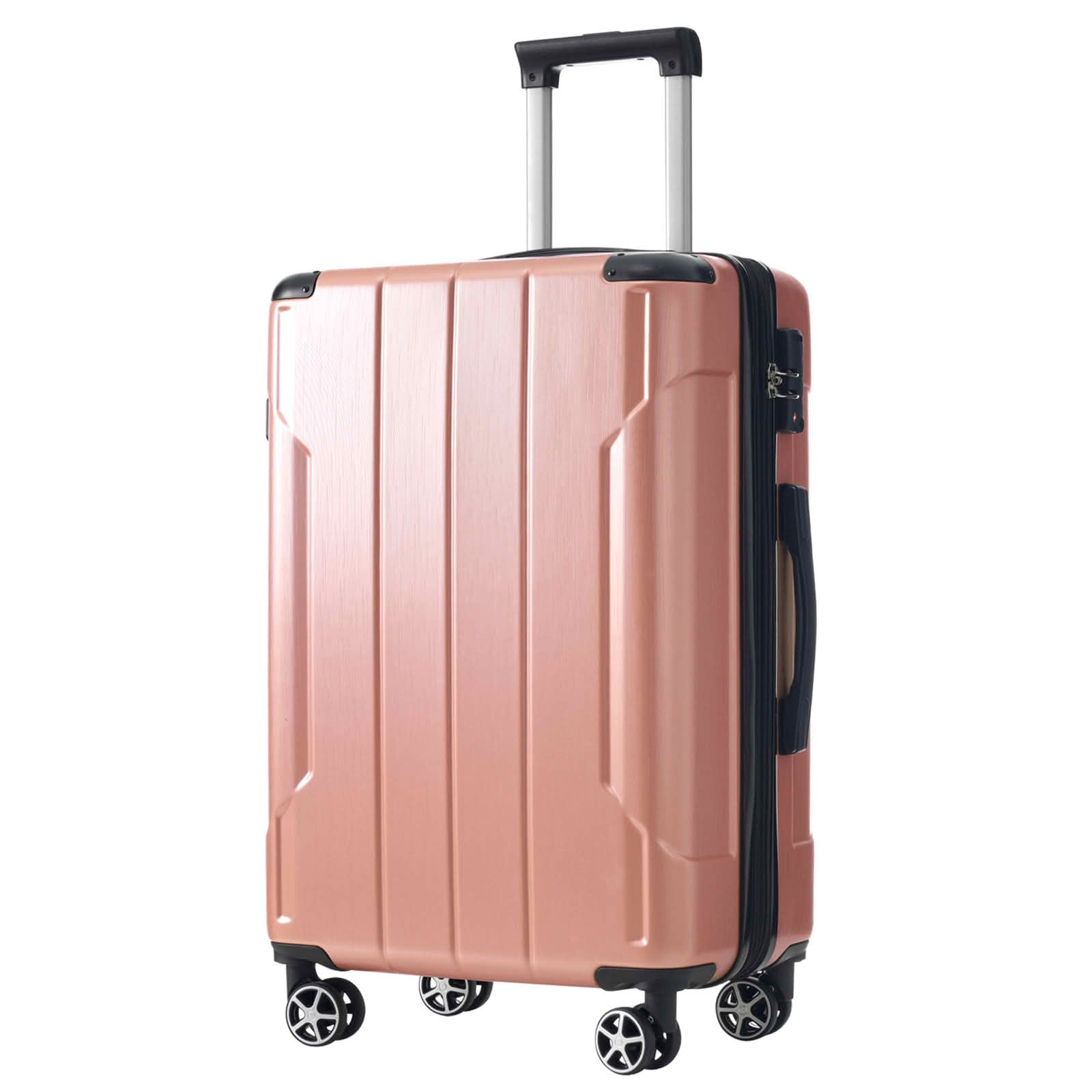MAYEERTY 28" ABS Hardside Checked Suitcase, Expandable Travel Luggage with Silent Double Wheels, TSA Lock and Reinforced TPE Handles