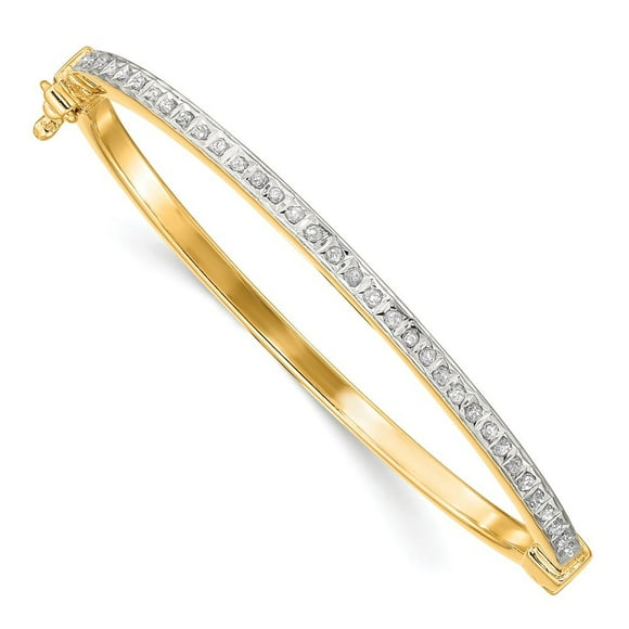Diamond2Deal 925 Sterling Silver 18k Gold-plated Diamond Baby Bangle for Women