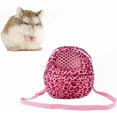 thumbnail image 1 of Three Size Small Pets Carrier Bag Hedgehog Hamster Mouse Outgoing Bags Leopard Portable Travel Backpack with Strap, Pink-M, 1 of 4