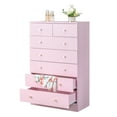 thumbnail image 5 of Ktaxon 7 Drawers Dresser Chests for Bedroom, Wood Chset of Drawers,Dressers Organizer for Bedroom, Living Room,Hallway, Pink, 5 of 11