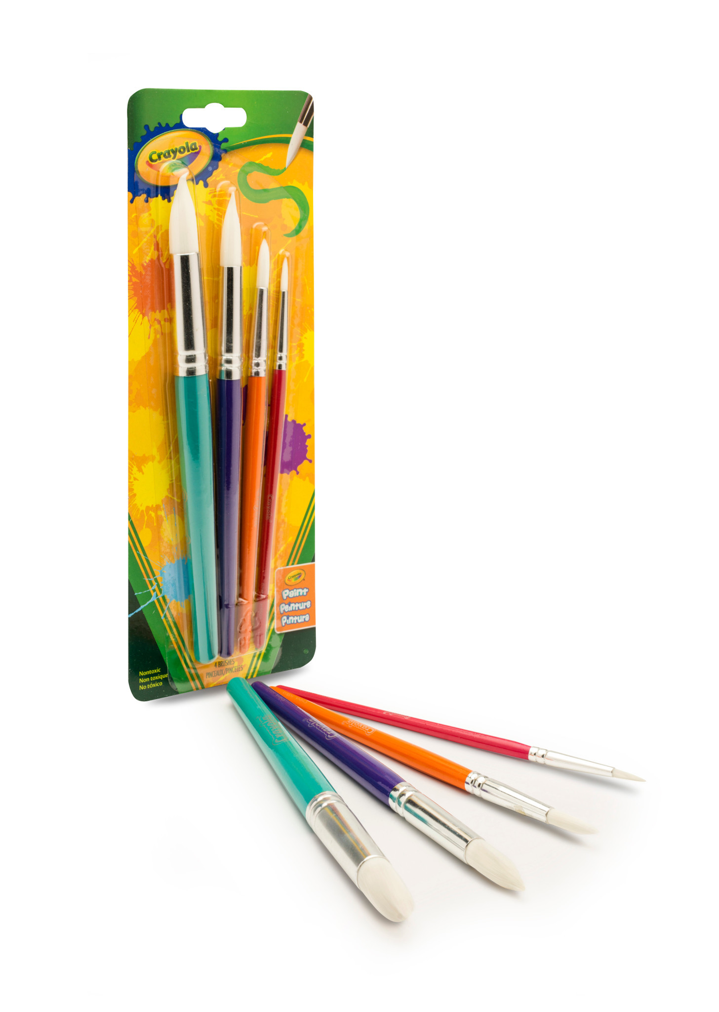 Crayola Round Soft Bristle Paint Brush Set, Multi Sizes, 4 Ct, School Supplies, Kids Paint Supplies - image 4 of 6