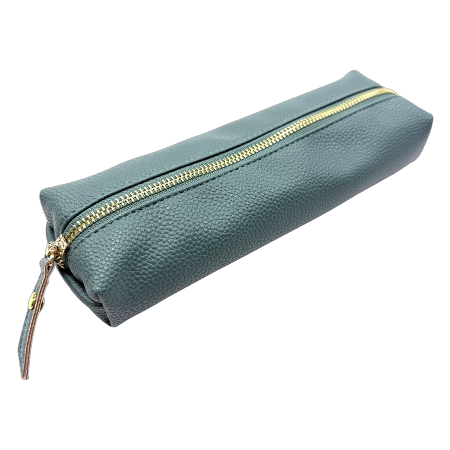 Pen+Gear Slim Teal Green PU Pencil Pouch with Zipper