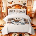 thumbnail image 2 of Manfei Halloween Ghost Print Bed Spread Queen,Turkey Pattern Queen Coverlet Set,3 Pieces,1 Quilt and 2 Pillowcases, 2 of 7