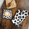 thumbnail image 5 of Classic Leopard Print Kitchen Oven Mitt and Pot Holder Sets 2 Pcs for Baking, Cooking and Grilling, Heat Resistant Up To 392 °F, 5 of 7