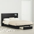thumbnail image 1 of South Shore Primo Full/Queen Platform Bed and Headboard Set, in Black Oak, 1 of 14