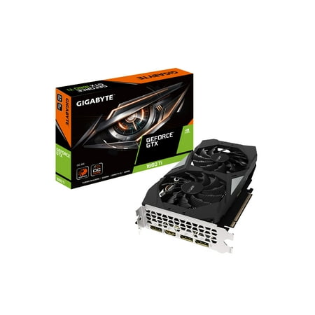 Gigabyte Gaming GeForce GTX 1660 Ti 192-bit HDMI/DP 6GB GDRR6 HDCP Support DirectX 12 Dual Fan VR Ready OC Graphics Card (GTX 1660 TI Ventus XS 6G (Best Gaming Graphics Card For The Money)