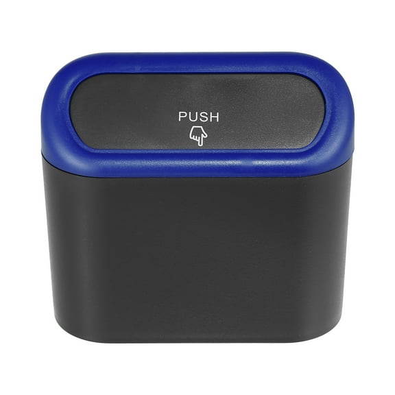 Pressing Type Trash Can Hanging Vehicle Garbage Dust Storage Box Portable Auto Interior Bin Accessories Blue