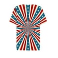 thumbnail image 5 of KIHOUT Women's Independence Day Printed T-Shirt Button Up Short Sleeved V-Neck Tops Red M, 5 of 5