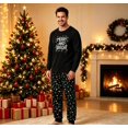thumbnail image 2 of Family Christmas Pajamas Matching Sets, Merry and Bright Holiday Print Long Sleeve Top and Pants, Coordinated Christmas Loungewear for Family Photos, Parties and Cozy Nights, 2 of 4