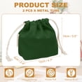 thumbnail image 2 of Uxcell 2 Pcs Bolsa de Maquillaje con Cordón, Bolsa Cosmética de Lona de 4.7" Organizadora de Artículos de Tocador para Viaje, Accesorios de Tocador, Verde Oscuro, 2 of 7