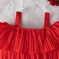 thumbnail image 3 of RTKFRFLM Girls 2-Piece Summer Set Off-The-Shoulder Ruffle Solid Top and Strawberry Embroidery Denim Shorts Trendy Casual Fashionable Clothes for Toddler and Little Girls Outfits, 3 of 3