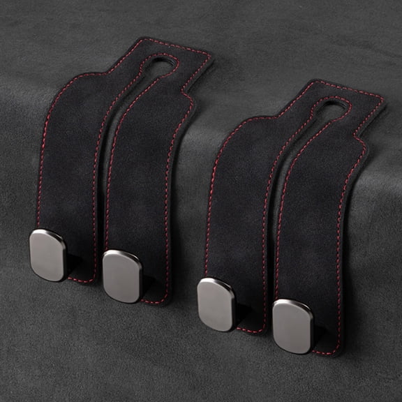 ROLITOTE Headrest Hooks for Car, 2 Pack Leather Purse Hook for Car and Bags, Black