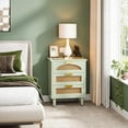 thumbnail image 5 of Tribesigns Rattan Nightstand, 3-Drawer Farmhouse Night Stand Side Table, Accent Bedside Tables, 5 of 5