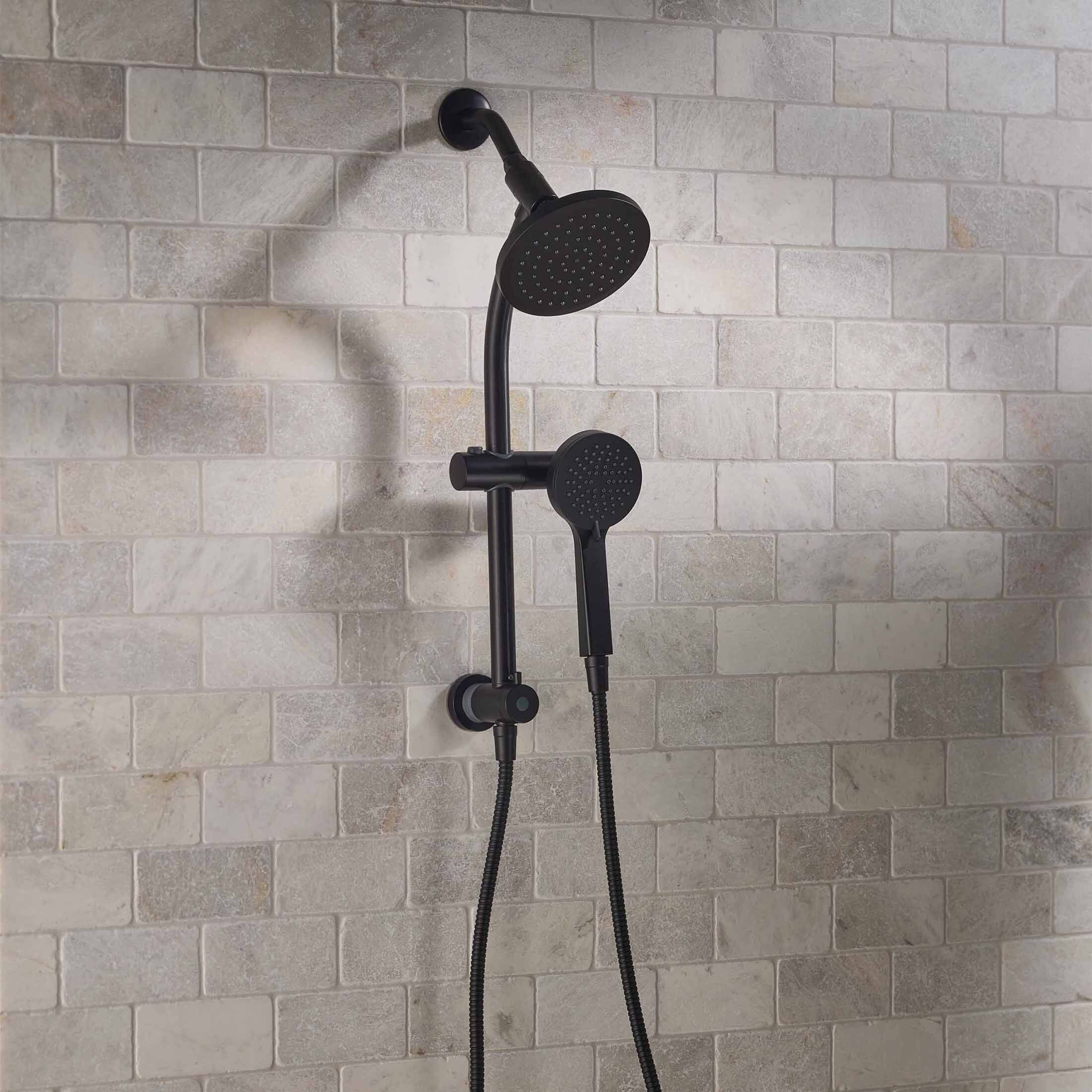 Better Homes & Gardens Deluxe Shower Combo with Magnetic Slide Bar Kit in Matte Black