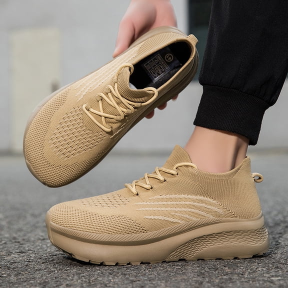 Lace Up Breathable Mesh Knit Chunky Sole Casual Sneakers