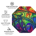 thumbnail image 3 of Naloa Pride Rainbow Leather Coasters for Drinks, Durable Drink Coasters 4 Set for Tabletop Protection, Luxurious Home Décor and Housewarming Gift ( {designName})Octagon, 3 of 6