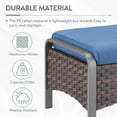 thumbnail image 5 of Bellefurn Outdoor Ottomans for Patio Set of 2,PE Wicker Steel Frame Outdoor Foot Rest with Removable Cushions for Patio Furniture Sets All Weather Rattan Footstool Ottoman for Balcony Backyard, 5 of 6