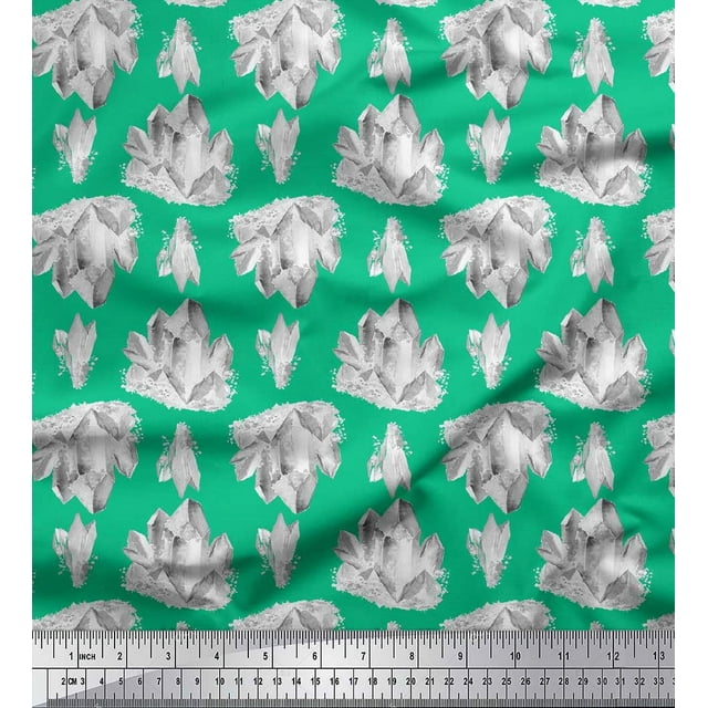Soimoi Toile de Voile de Coton Vert Iceberg Océan Tissus Imprimés par Yard 58 Pouces de Large
