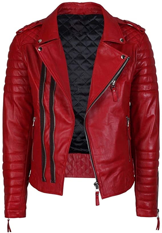 New Fashion Style Mens Leather Jackets Motorcycle Bomber Biker Brown Real Leather Jacket Men