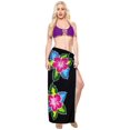 thumbnail image 2 of HAPPY BAY Women's Beachwear Summer Beach Wrap Bikini Wraps Sarong Skirt Bathing suit Swimsuit Swim Cover ups for Swimwear Coverups Women One Size Black, Hibiscus, 2 of 5