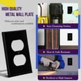 thumbnail image 6 of ENERLITES Duplex Receptacle Metal Wall Plate, Outlet Cover, Corrosion Resistant, Standard Size 1-Gang, 430 Stainless Steel, 7721-BG, Black Gloss, 6 of 7