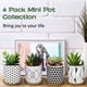 thumbnail image 2 of Paquete de 4 macetas, mini macetas de jardinería suculentas de cerámica con bandeja de bambú para plantas pequeñas, flores, cactus, decoración del hogar Vhermosa YQ-1556, 2 of 4
