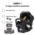 thumbnail image 5 of Diono LiteClik 30 R SafePlus Asiento y base para automóvil para bebés, orientado hacia atrás para bebés de 4 a 30 libras, ingeniería SafePlus, con inserto para bebés, parasol UPF 50+ (negro), 5 of 5