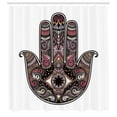 thumbnail image 2 of Ambesonne Hamsa Shower Curtain, Vintage Eye Pattern Oriental, 69"Wx84"L, Pale Rose, 2 of 4