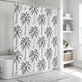thumbnail image 6 of Black Palm Tree Bathroom Shower Curtains with 12 Hooks Waterproof Shower Curtain for Stalls and Bathtubs Tropical Summer Botanical Forest Modern Decorative Bathroom Privacy Curtain 72x96 Inches, 6 of 9