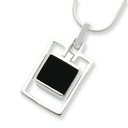 - Sterling Silver Onyx Pendant Necklace