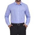 thumbnail image 1 of CAMISAS DE NEGOCIO DE MANGA LARGA PARA HOMBRES INSPIRAR CHIC, PATRÓN A CUADROS, TAMAÑO L, AZUL OSCURO Y BLANCO, 1 of 5