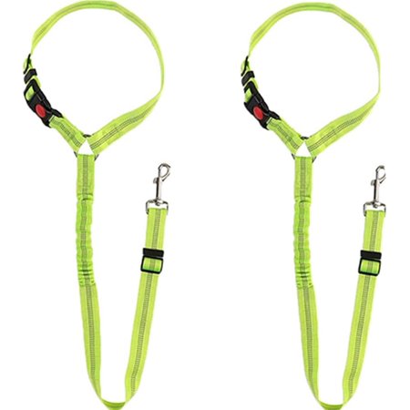 LINLIN Headrest Dog Car Seat Belt, 2 Pack Adjustable Pet Dog Car Safety Harness Restraint with Elastic Nylon Bungee Buffer for Travel Daily Use