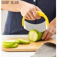 thumbnail image 4 of Hiroekza Half Round Stainless Steel Pizza Cutter - Multi-functional Rocking Knife for Pizza, French Fries, and Potato Cutting - Hand Pressure Kitchen Tool Green, 4 of 7