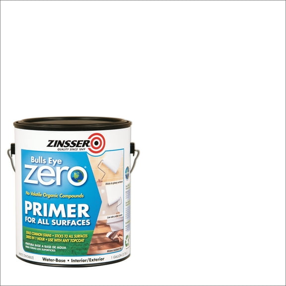 2 Pack, White, Zinsser B-E Zero Interior/Exterior Water-Based Flat Primer- 249020, Gallon