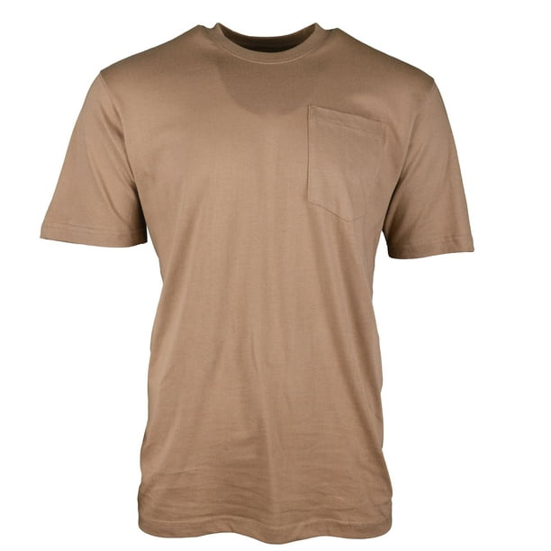 KEY Apparel - Heavyweight Short Sleeve Pocket T-Shirt - Khaki - Walmart ...