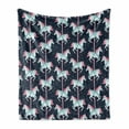 thumbnail image 1 of Baby Soft Flannel Fleece Throw Blanket, Carousel Horses Playthings Merry Go Round Joyful Circus Amusement Park, Cozy Plush for Indoor and Outdoor Use, 70" x 90", Indigo Pale Blue Pink, by Ambesonne, 1 of 6