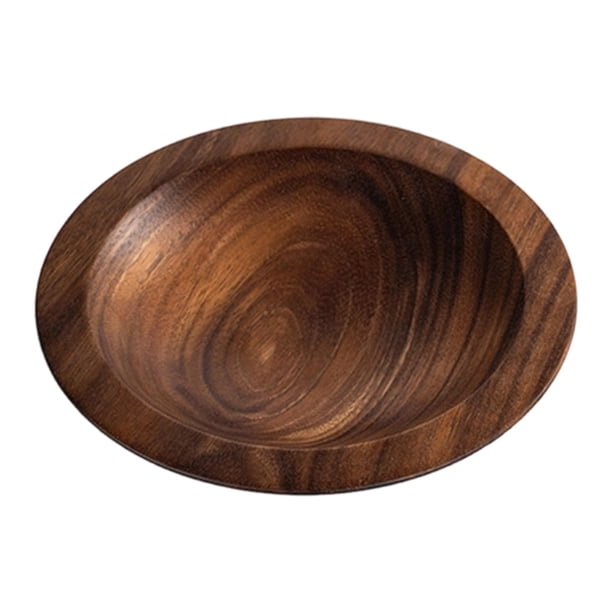 Bol para ensalada de madera de nogal con elegante veta. Bol de madera para servir fruta en la cocina. S