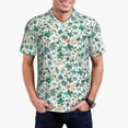 thumbnail image 5 of Yiaed Floral In TealPrint Men's Short Sleeve Polo Shirt,Golf Polo for Men Three-Button Golf Shirt Athletic Casual Collared T-Shirt- 3X-Large, 5 of 7