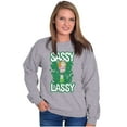 thumbnail image 4 of Retro Cartoon St Paddys Sassy Lassy Women Plus Size Sweatshirt Brisco Brands 3X, 4 of 5