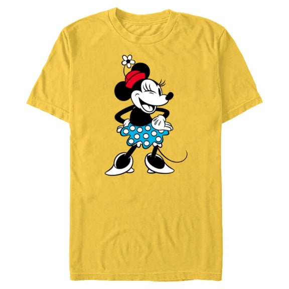 Disney Minnie Mouse Sassy Wink - Short Sleeve Blended T-Shirt for Adults - Customized-Yellow