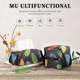 thumbnail image 7 of Colorful Leaf on Black Tissue Box Cover Leather Square Rectangle Tissue Box Holder for Bathroom Living Room Desk Office Decor, 7 of 7