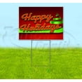 thumbnail image 1 of Happy Holidays V3 (18" X 24") Yard Sign, Includes Metal Step Stake, 1 of 6