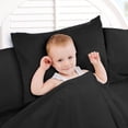 thumbnail image 3 of Hearth & Harbor 3 Piece Toddler Bed Sheet Set - Silky Soft Solid Microfiber Crib Sheets, Hypoallergenic, Cool & Breathable - Black, 3 of 3