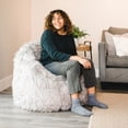 thumbnail image 5 of Big Joe Milano Bean Bag Chair, Gray Shag, Soft Faux Fur, 2.5 feet, 5 of 9